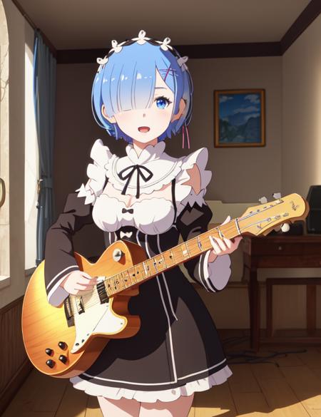 18319-3373054749-best quality, masterpiece, , phRem, 1girl, blue hair, solo, maid, roswaal mansion maid uniform, looking at viewer, outdoors, ope.png